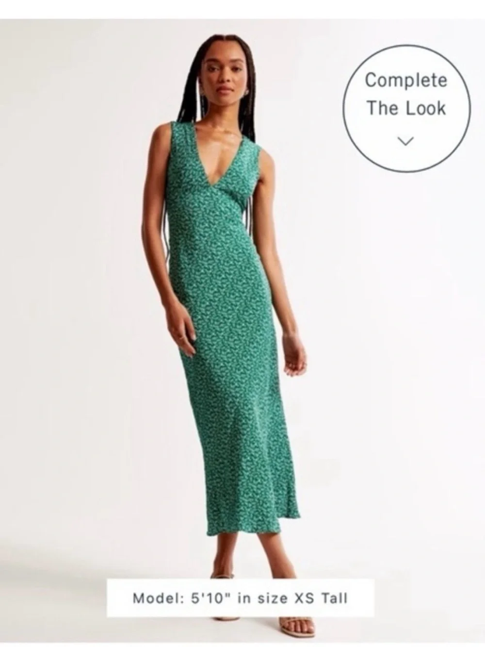 Abercrombie & Fitch Teal/light green Floral Maxi Dress